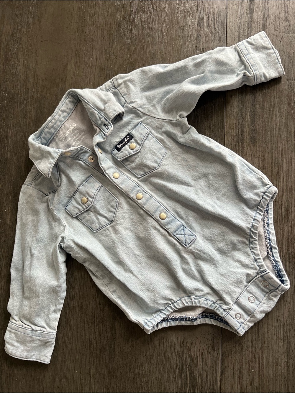 Wrangler Light Blue Denim Baby Jean Jacket Onesie